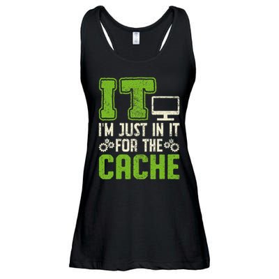 It IM Just In It For The Cache It Helpdesk Tech Support Ladies Essential Flowy Tank
