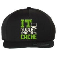 It IM Just In It For The Cache It Helpdesk Tech Support Wool Snapback Cap
