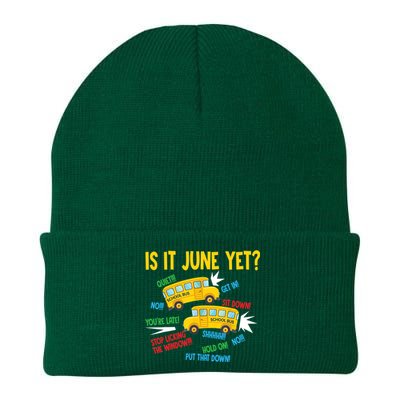 Is It June Yet Funny Loud Students School Bus Driver Knit Cap Winter Beanie