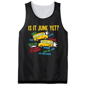 Is It June Yet Funny Loud Students School Bus Driver Mesh Reversible Basketball Jersey Tank