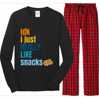 Idk I Just Really Like Snacks Funny Boy Girl Food Long Sleeve Pajama Set