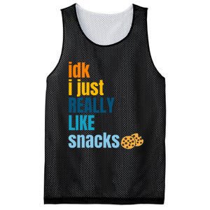 Idk I Just Really Like Snacks Funny Boy Girl Food Mesh Reversible Basketball Jersey Tank