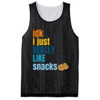 Idk I Just Really Like Snacks Funny Boy Girl Food Mesh Reversible Basketball Jersey Tank