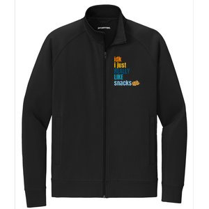 Idk I Just Really Like Snacks Funny Boy Girl Food Stretch Full-Zip Cadet Jacket