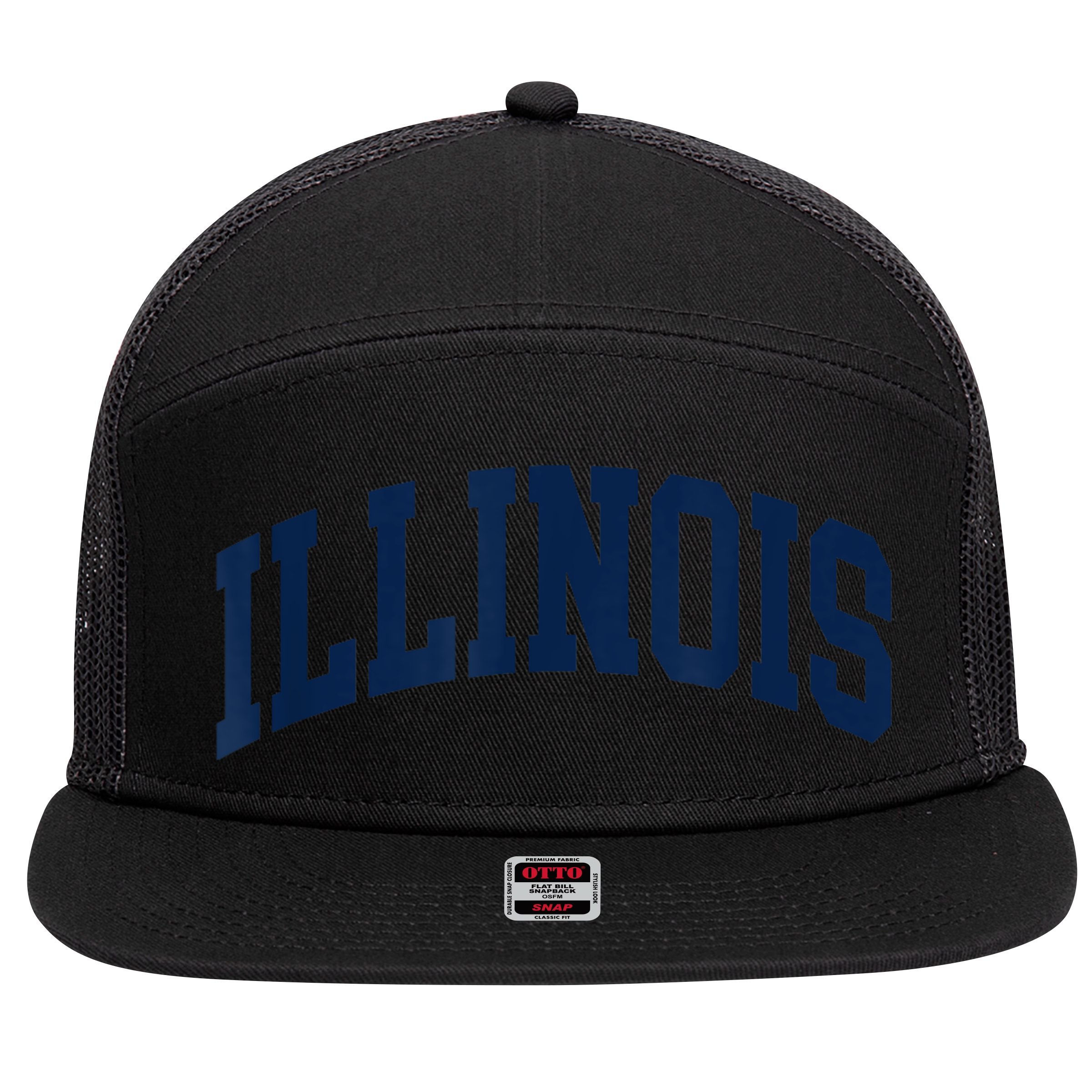 Illinois 7 Panel Mesh Trucker Snapback Hat