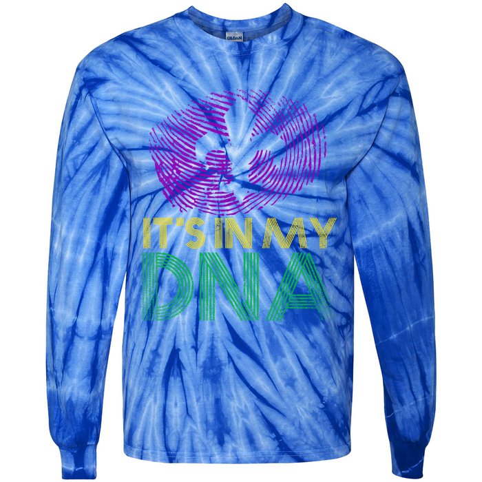 Its In My Dna Fingerprint Masquerade Costume Mardi Gras Cute Gift Tie-Dye Long Sleeve Shirt