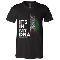 Its In My Dna Palestine Flag Palestinian Roots V-Neck T-Shirt