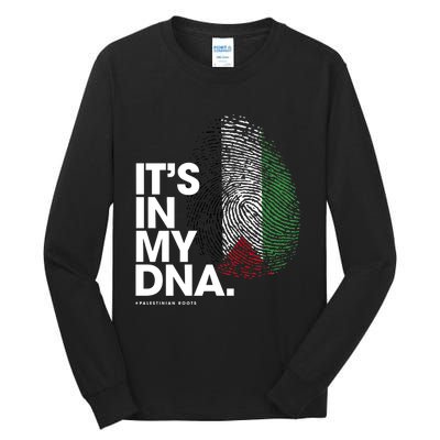 Its In My Dna Palestine Flag Palestinian Roots Tall Long Sleeve T-Shirt