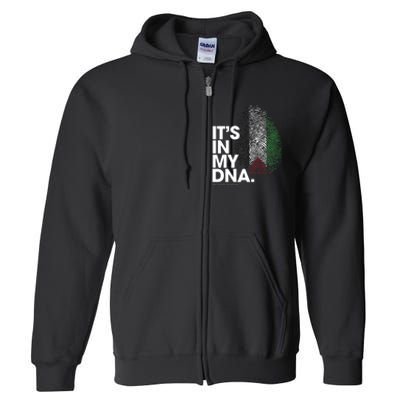 Its In My Dna Palestine Flag Palestinian Roots Full Zip Hoodie