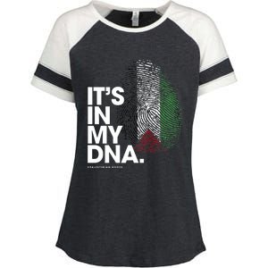 Its In My Dna Palestine Flag Palestinian Roots Enza Ladies Jersey Colorblock Tee