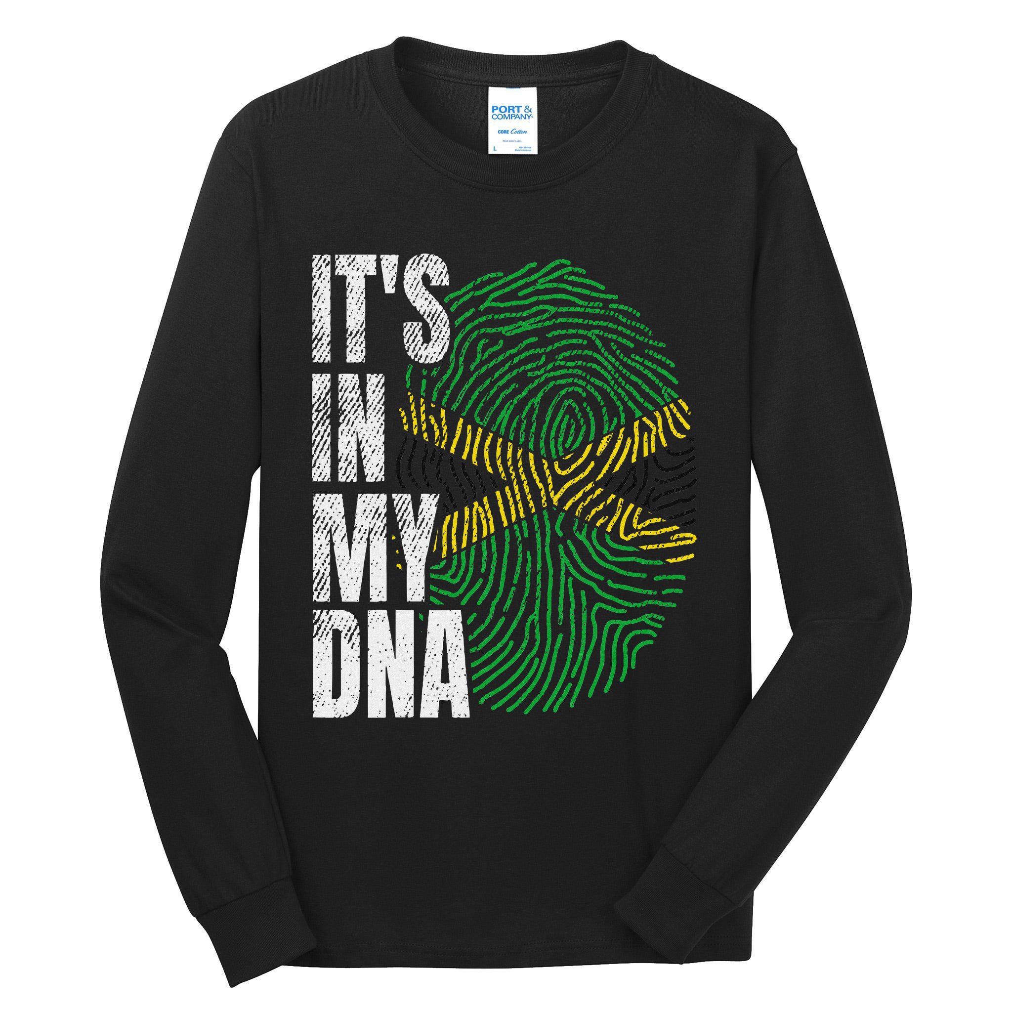 It's In My Dna Jamaican Flag Jamaica Boy Girl Gift Tall Long Sleeve T-Shirt