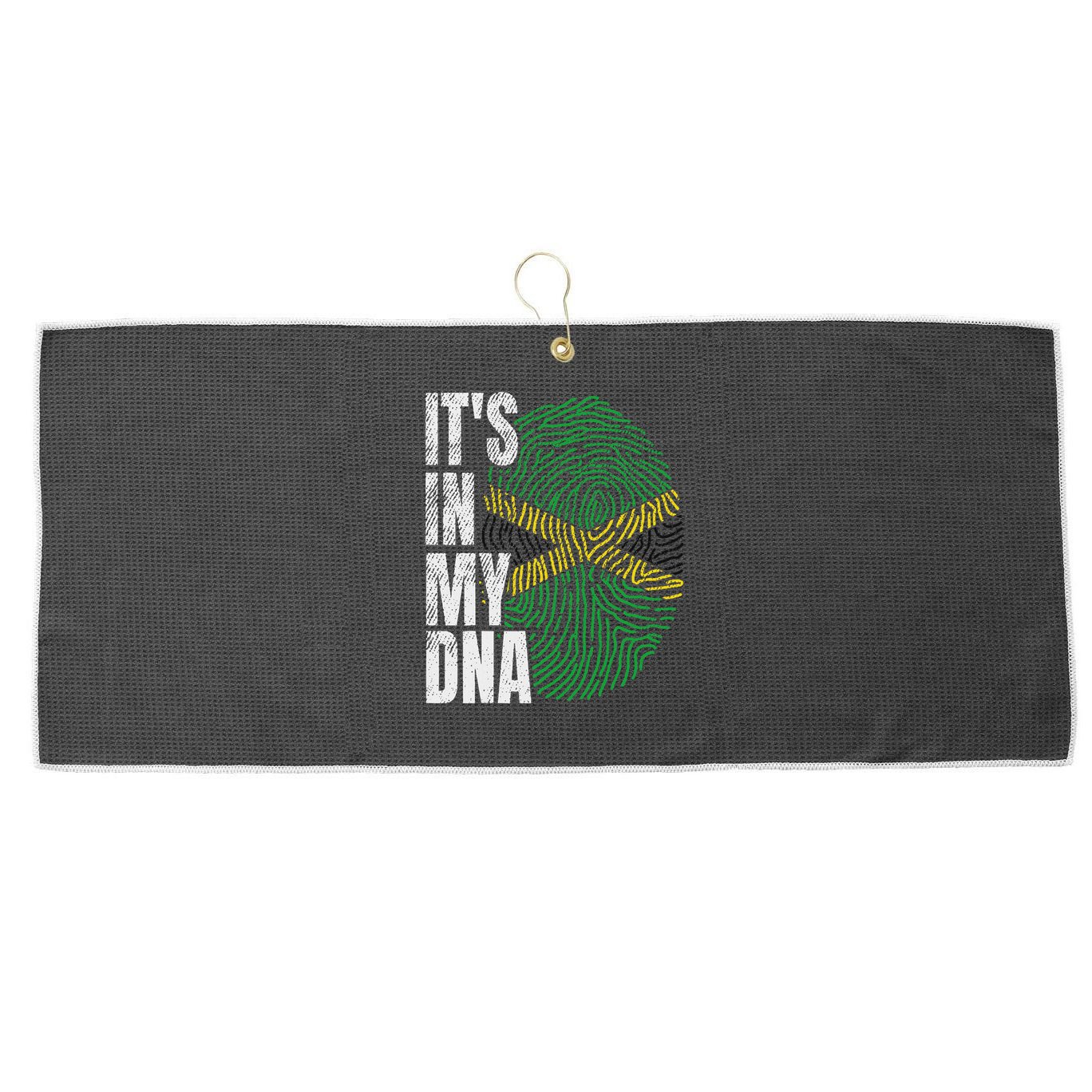 It's In My Dna Jamaican Flag Jamaica Boy Girl Gift Large Microfiber Waffle Golf Towel