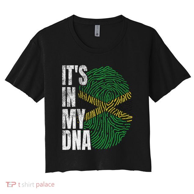 It's In My Dna Jamaican Flag Jamaica Boy Girl Gift Crop Top