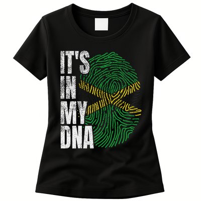 It's In My Dna Jamaican Flag Jamaica Boy Girl Gift Womens T-Shirt