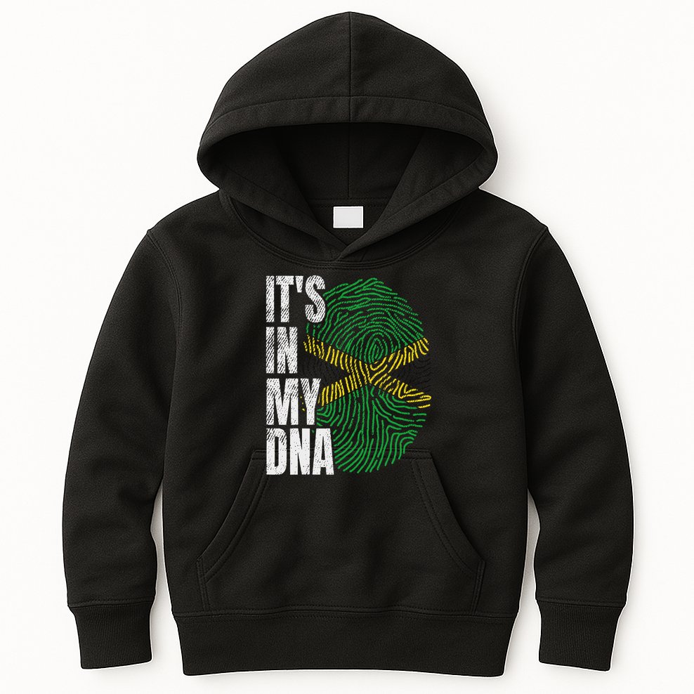 It's In My Dna Jamaican Flag Jamaica Boy Girl Gift Kids Hoodie