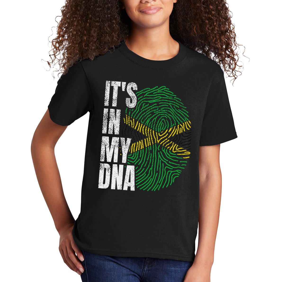 It's In My Dna Jamaican Flag Jamaica Boy Girl Gift Kids T-Shirt