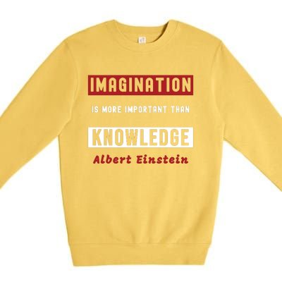 Imagination Is More Important Than Knowledge Albert Einstein Quote Funny Quote Premium Crewneck Sweatshirt