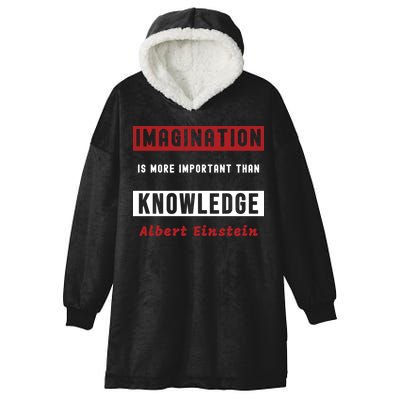 Imagination Is More Important Than Knowledge Albert Einstein Quote Funny Quote Hooded Wearable Blanket