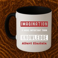 Imagination Is More Important Than Knowledge Albert Einstein Quote Funny Quote Mug
