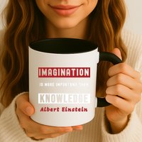Imagination Is More Important Than Knowledge Albert Einstein Quote Funny Quote Mug