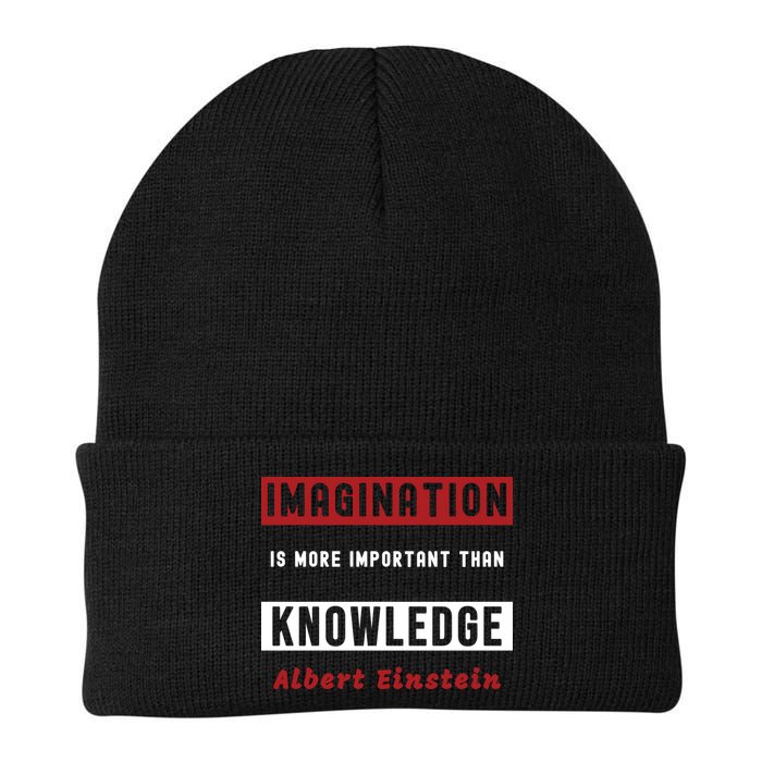 Imagination Is More Important Than Knowledge Albert Einstein Quote Funny Quote Beanie