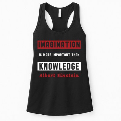 Imagination Is More Important Than Knowledge Albert Einstein Quote Funny Quote Womens Tank Top
