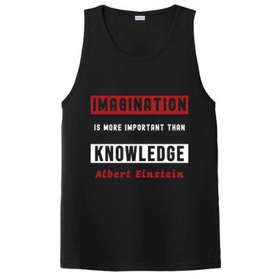 Imagination Is More Important Than Knowledge Albert Einstein Quote Funny Quote PosiCharge Competitor Tank