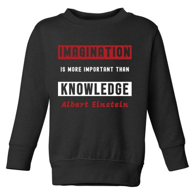 Imagination Is More Important Than Knowledge Albert Einstein Quote Funny Quote Toddler Sweatshirt