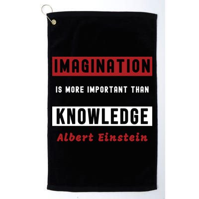 Imagination Is More Important Than Knowledge Albert Einstein Quote Funny Quote Golf Towel