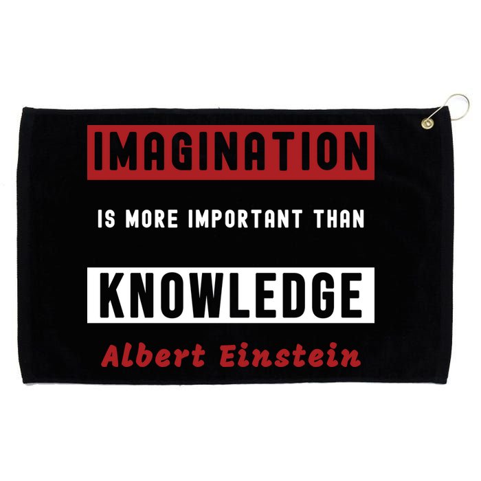 Imagination Is More Important Than Knowledge Albert Einstein Quote Funny Quote Grommeted Golf Towel