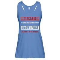 Imagination Is More Important Than Knowledge Albert Einstein Quote Funny Quote Ladies Essential Flowy Tank