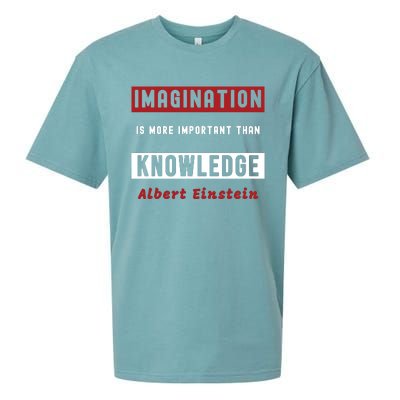 Imagination Is More Important Than Knowledge Albert Einstein Quote Funny Quote Sueded Cloud Jersey T-Shirt