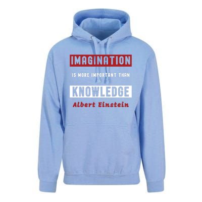 Imagination Is More Important Than Knowledge Albert Einstein Quote Funny Quote Unisex Surf Hoodie