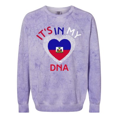 ItS In My Dna Haiti Flag Haitian Life Pride Haiti Patriotic Colorblast Crewneck Sweatshirt