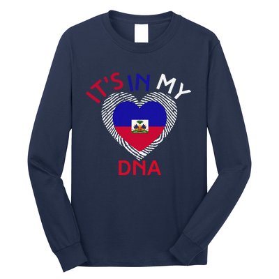 ItS In My Dna Haiti Flag Haitian Life Pride Haiti Patriotic Long Sleeve Shirt