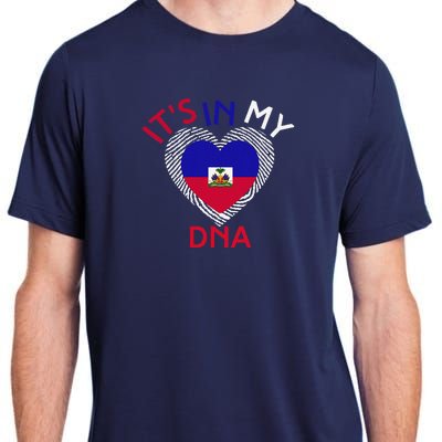 ItS In My Dna Haiti Flag Haitian Life Pride Haiti Patriotic Adult ChromaSoft Performance T-Shirt