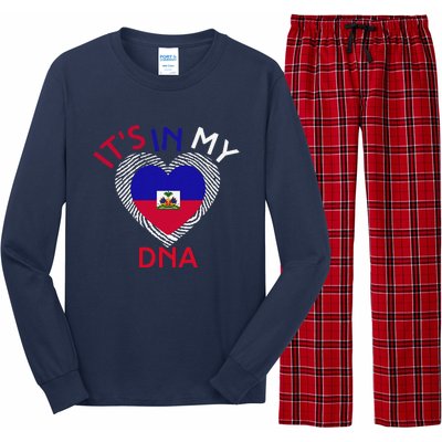 ItS In My Dna Haiti Flag Haitian Life Pride Haiti Patriotic Long Sleeve Pajama Set