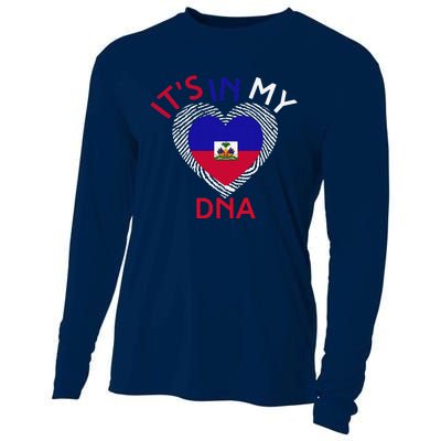 ItS In My Dna Haiti Flag Haitian Life Pride Haiti Patriotic Cooling Performance Long Sleeve Crew