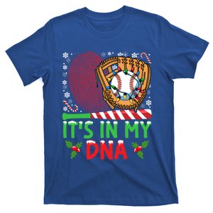 It’S In My Dna Baseball Christmas Lights Snowflakes Cute Gift T-Shirt