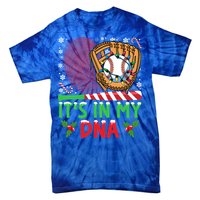 It’S In My Dna Baseball Christmas Lights Snowflakes Cute Gift Tie-Dye T-Shirt