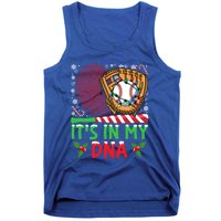 It’S In My Dna Baseball Christmas Lights Snowflakes Cute Gift Tank Top