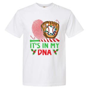 It’S In My Dna Baseball Christmas Lights Snowflakes Cute Gift Garment-Dyed Heavyweight T-Shirt