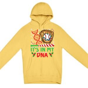 It’S In My Dna Baseball Christmas Lights Snowflakes Gift Premium Pullover Hoodie