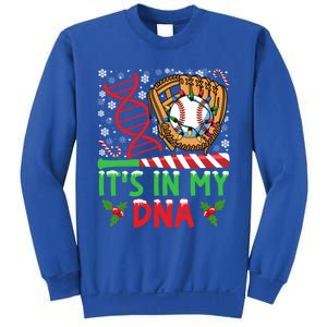 It’S In My Dna Baseball Christmas Lights Snowflakes Gift Sweatshirt