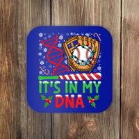 It’S In My Dna Baseball Christmas Lights Snowflakes Gift Coaster