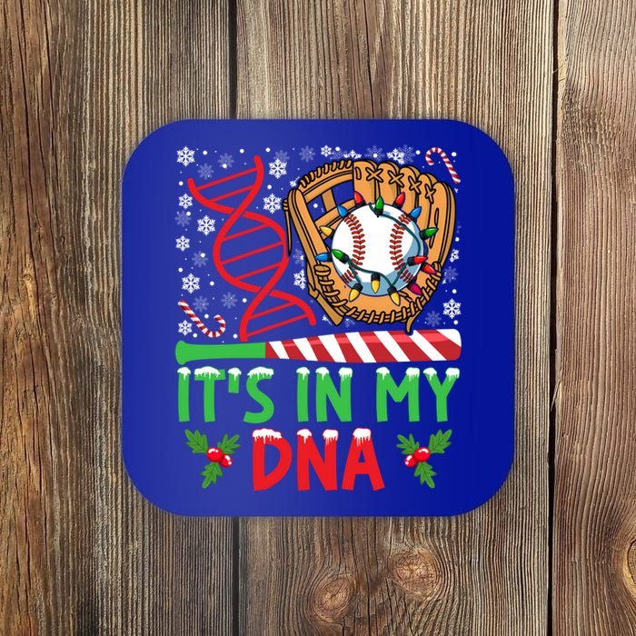 It’S In My Dna Baseball Christmas Lights Snowflakes Gift Coaster