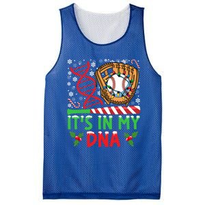 It’S In My Dna Baseball Christmas Lights Snowflakes Gift Mesh Reversible Basketball Jersey Tank