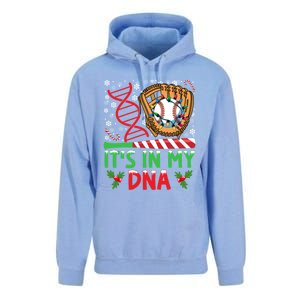 It’S In My Dna Baseball Christmas Lights Snowflakes Gift Unisex Surf Hoodie