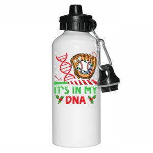 It’S In My Dna Baseball Christmas Lights Snowflakes Gift Aluminum Water Bottle