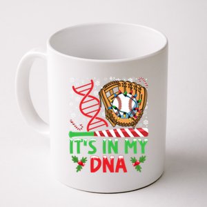 It’S In My Dna Baseball Christmas Lights Snowflakes Gift Coffee Mug